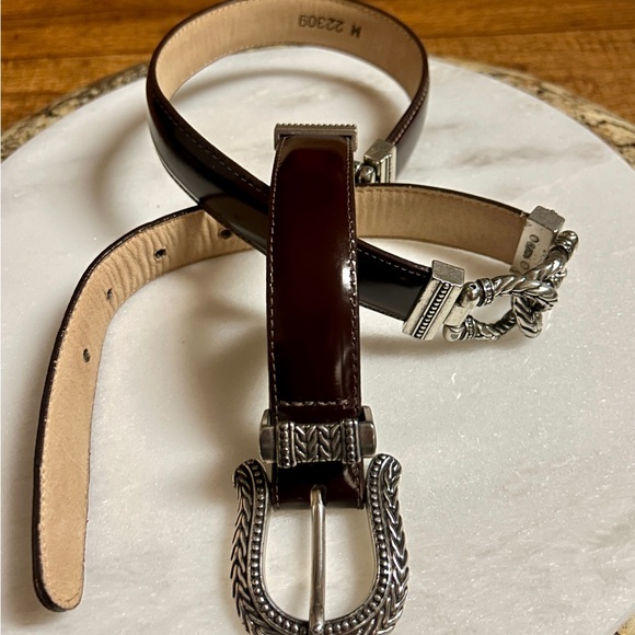 Brighton • 1996 • Medium • Brown Leather • Silver Metal Chain • Western • Belt - Picture 5 of 16